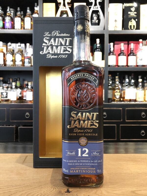 Saint James Rhum Vieux Agricole 12 Jahre mit 0,7L und 43% Saint James Rhum Vieux Agricole 12 Jahre mit 0,7L und 43%