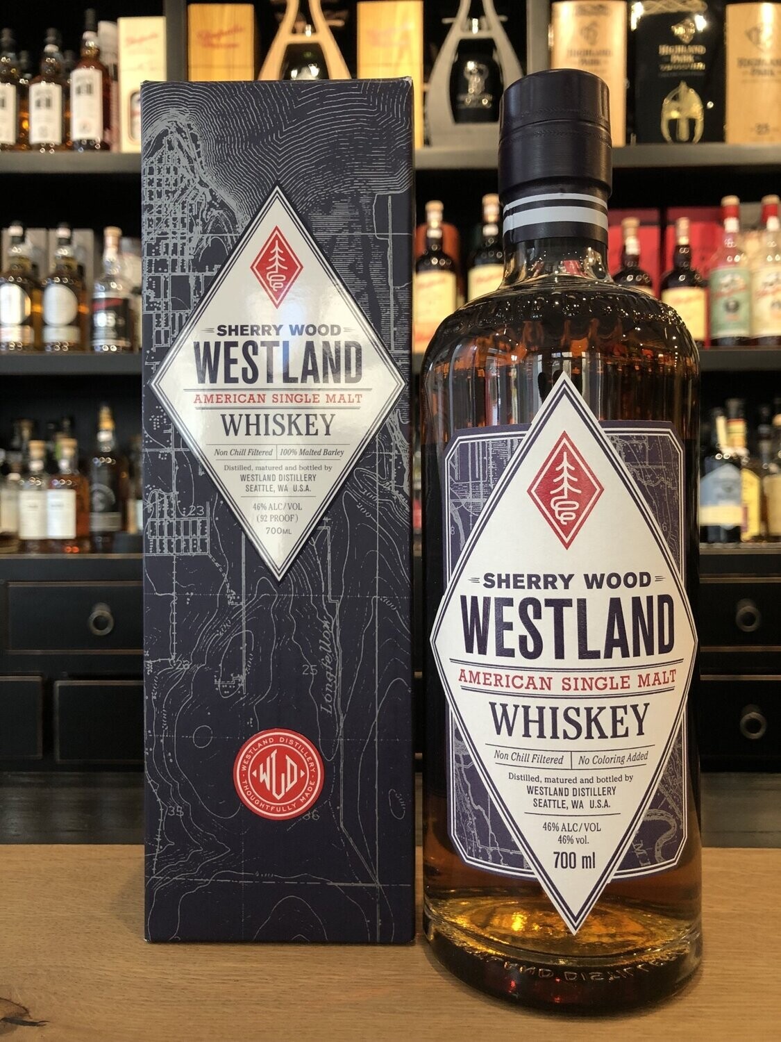Westland Sherry Wood American Whiskey mit 0,7L und  46%