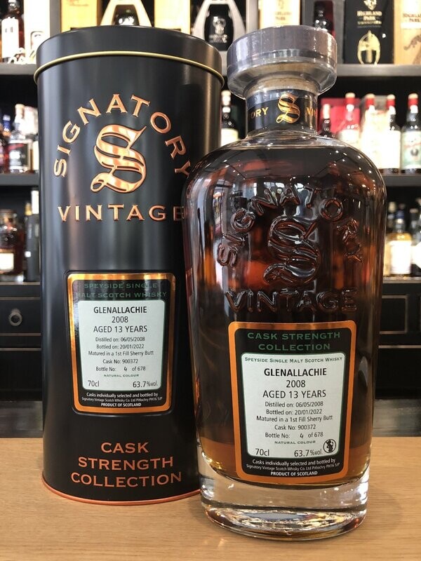 GlenAllachie 13 Jahre Signatory 2008/2022 mit 0,7L und 63,7% GlenAllachie 13 Jahre Signatory 2008/2022 mit 0,7L und 63,7%