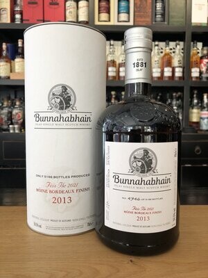 Bunnahabhain 8 Jahre Fèis Ìle 2021 Bordeaux Finish mit 0,7l und 59,5%