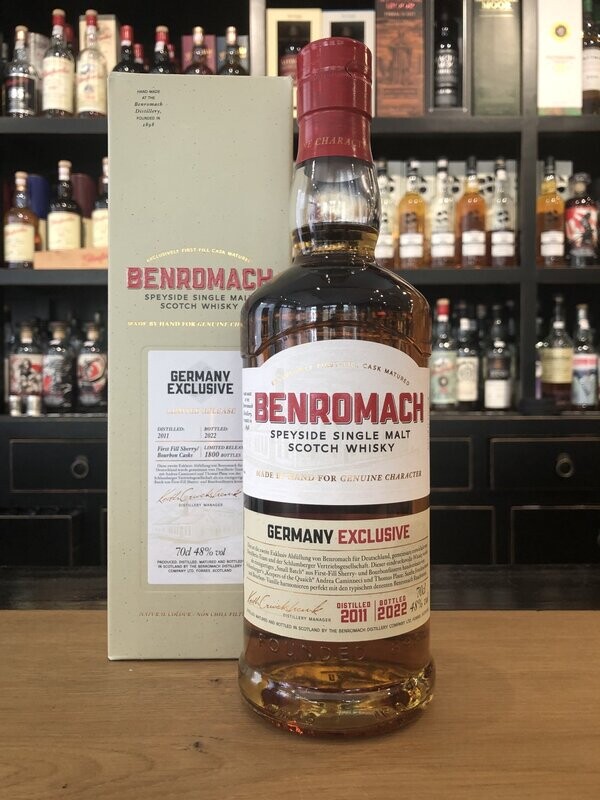 Benromach 11 Jahre 2022 Exclusive Germany Batch mit 0,7l und 48% Benromach 11 Jahre 2022 Exclusive Germany Batch mit 0,7l und 48%