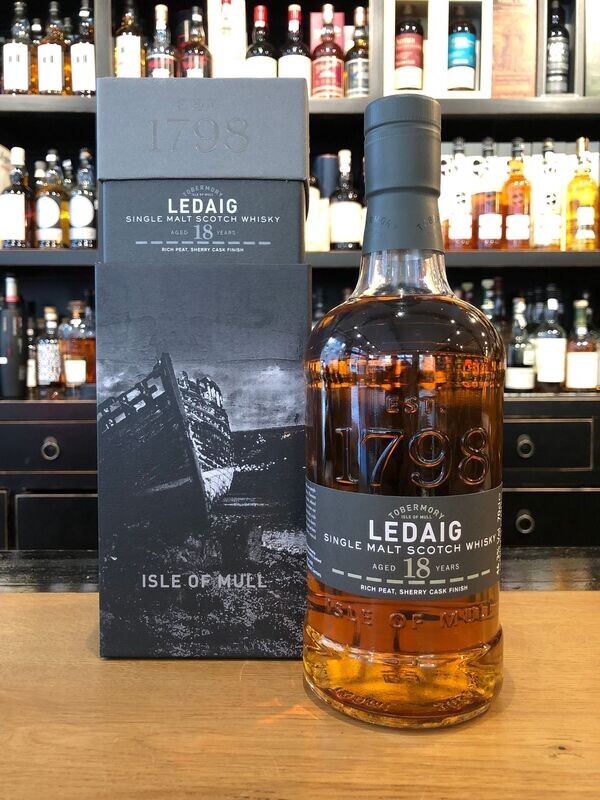Ledaig 18 Jahre mit 0,7l und 46,3% Ledaig 18 Jahre mit 0,7l und 46,3%