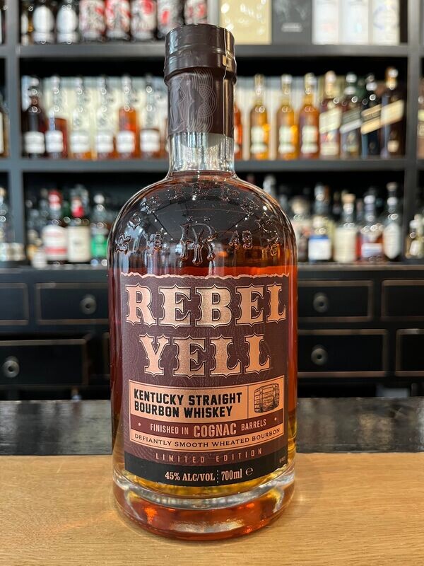 Rebel Yell Bourbon Cognac Finish mit 0,7L und 45%