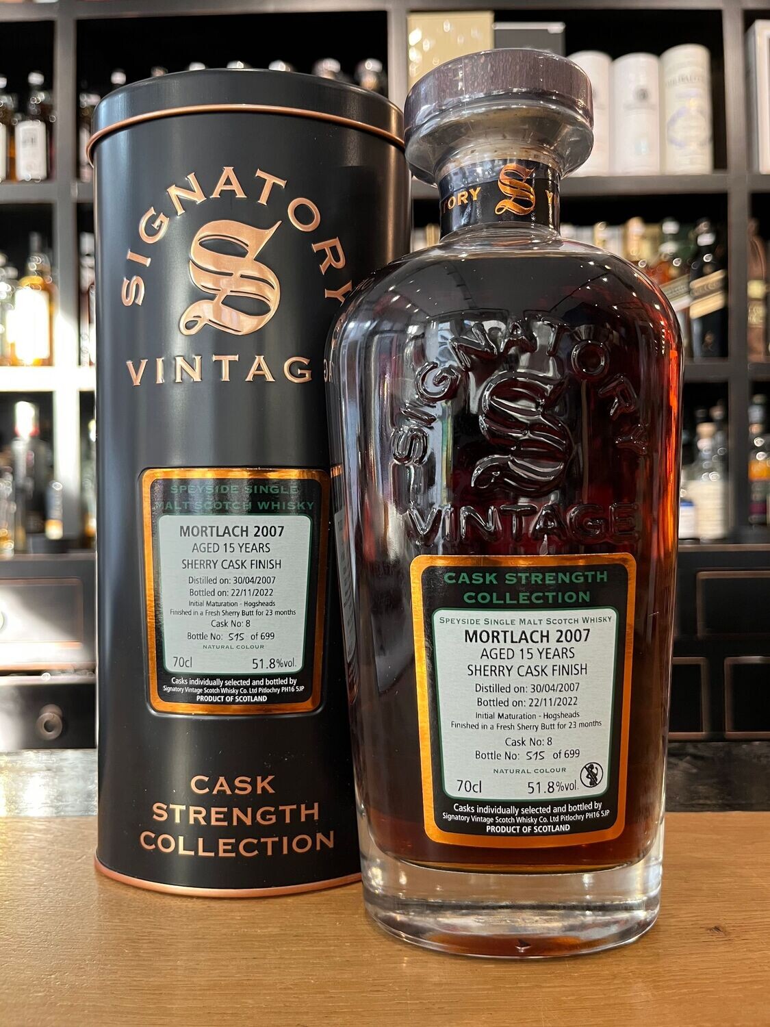 Mortlach 15 Jahre Signatory 2007/2022 mit 0,7L und 51,8%