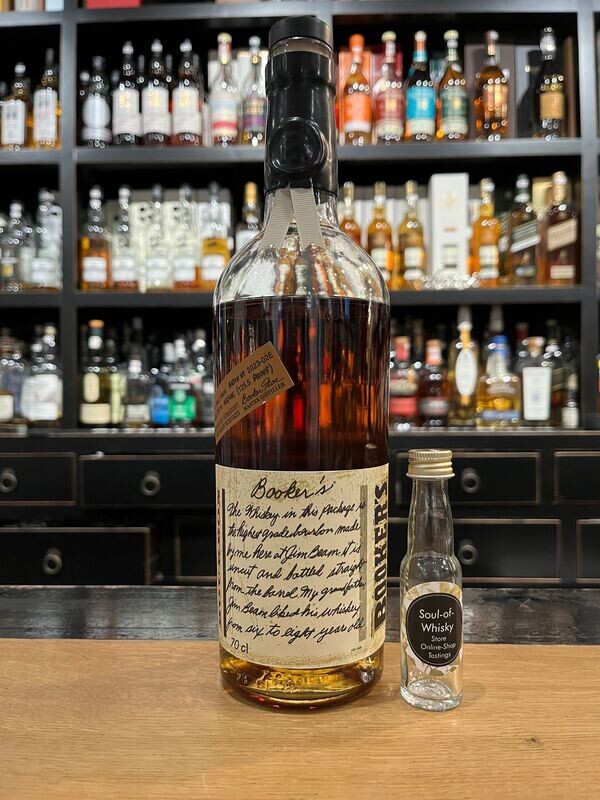 Bookers Bourbon 7 Jahre 1 Monate, Sample mit 2cl und 62,75% Bookers Bourbon 7 Jahre 1 Monate, Sample mit 2cl und 62,75%
