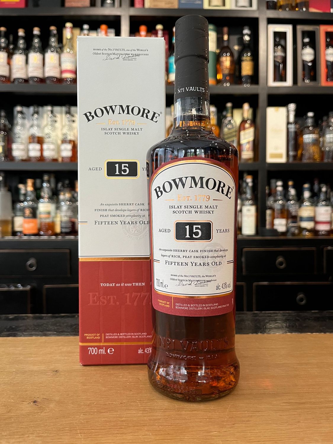 Bowmore 15 Jahre mit 0,7 L und 43%