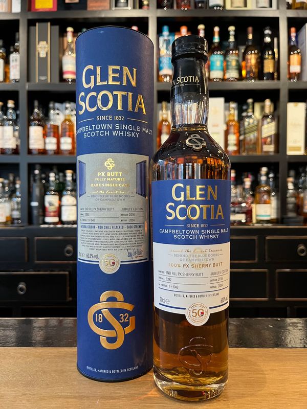 Glen Scotia Vintage PX Sherry Butt Jubilee Edition mit 0,7L und 60% Glen Scotia Vintage PX Sherry Butt Jubilee Edition mit 0,7L und 60%