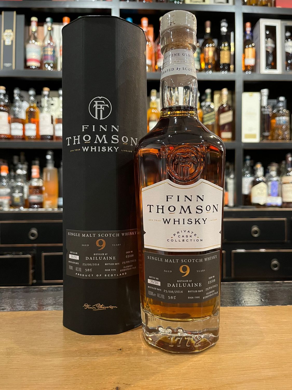 Dailuaine 9 Jahre Finn Thomson mit 0,7l und 58%