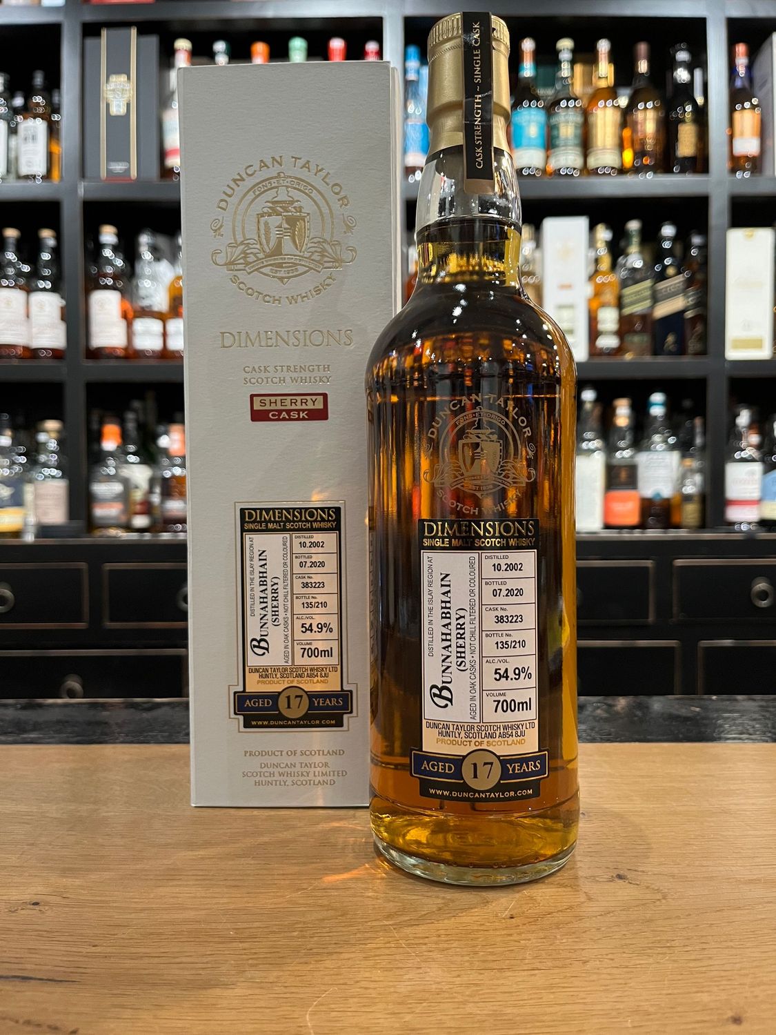Bunnahabhain 17 Jahre Sherry Cask No. 383223 Dimensions
