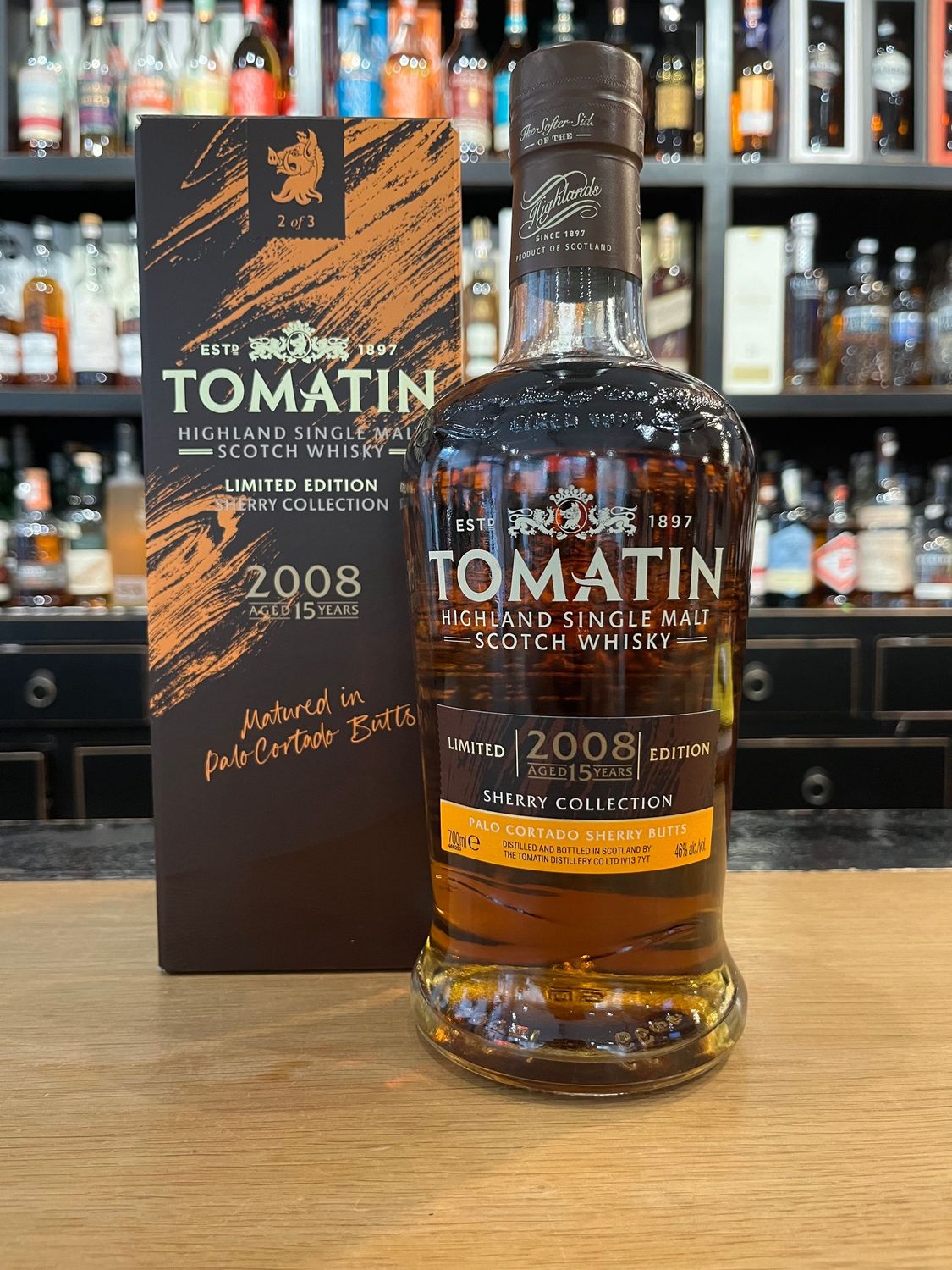 Tomatin 15 Jahre Palo Cortado Sherry Butt mit 0,7L und 46%