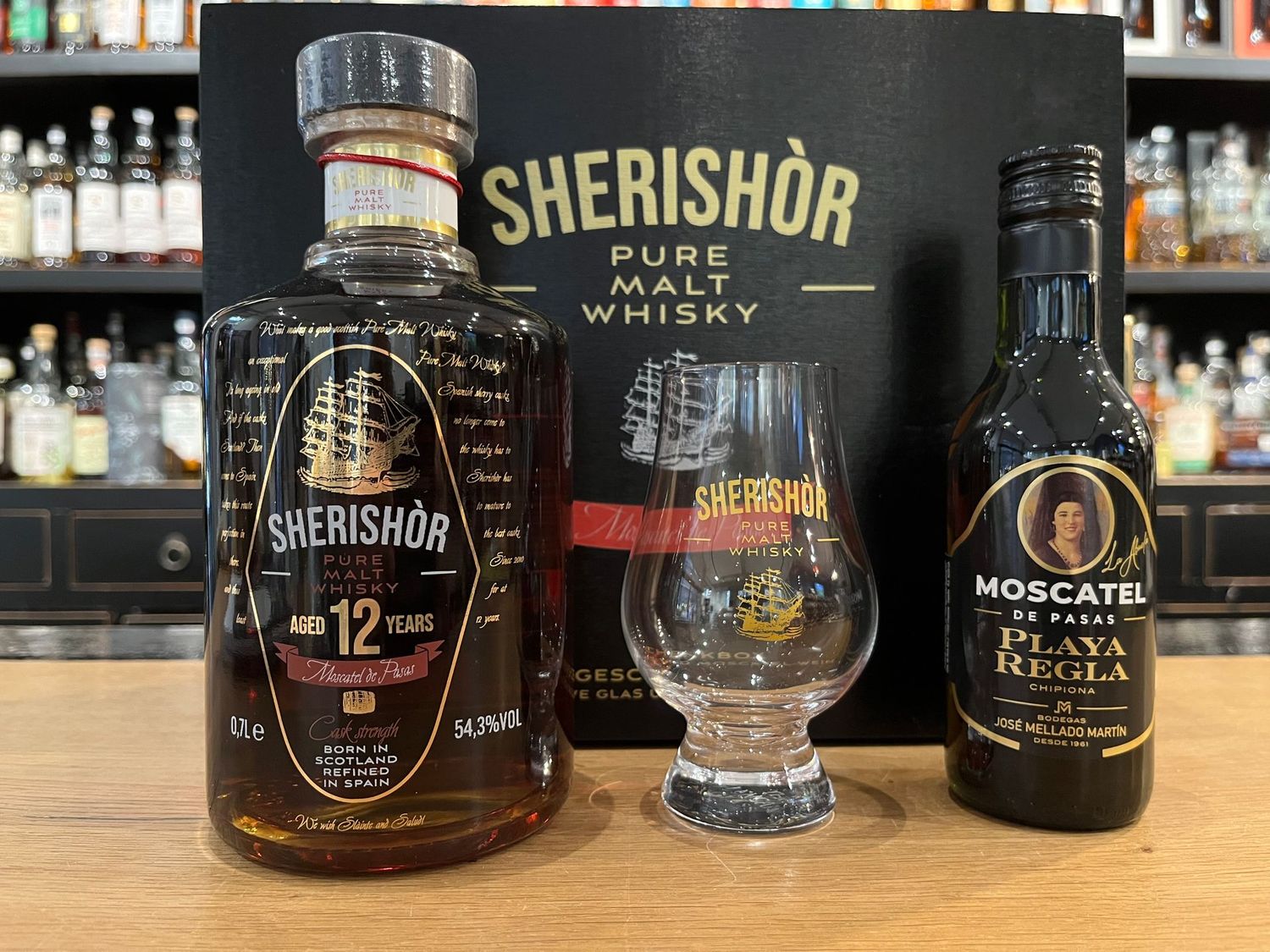 Sherishór 12 Jahre Pure Malt Set mit 0,7L und 54,3%