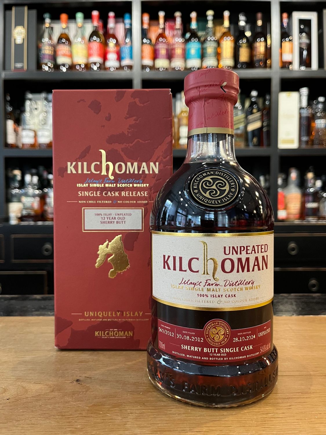 Kilchoman Sherry Butt Single Cask Unpeated mit 0,7L und 54,6%