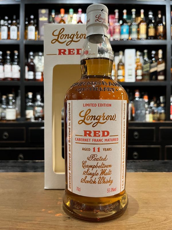 Longrow Red 11 Jahre Cabernet Franc Casks 2018 mit 0,7l und 55,9% Longrow Red 11 Jahre Cabernet Franc Casks 2018 mit 0,7l und 55,9%