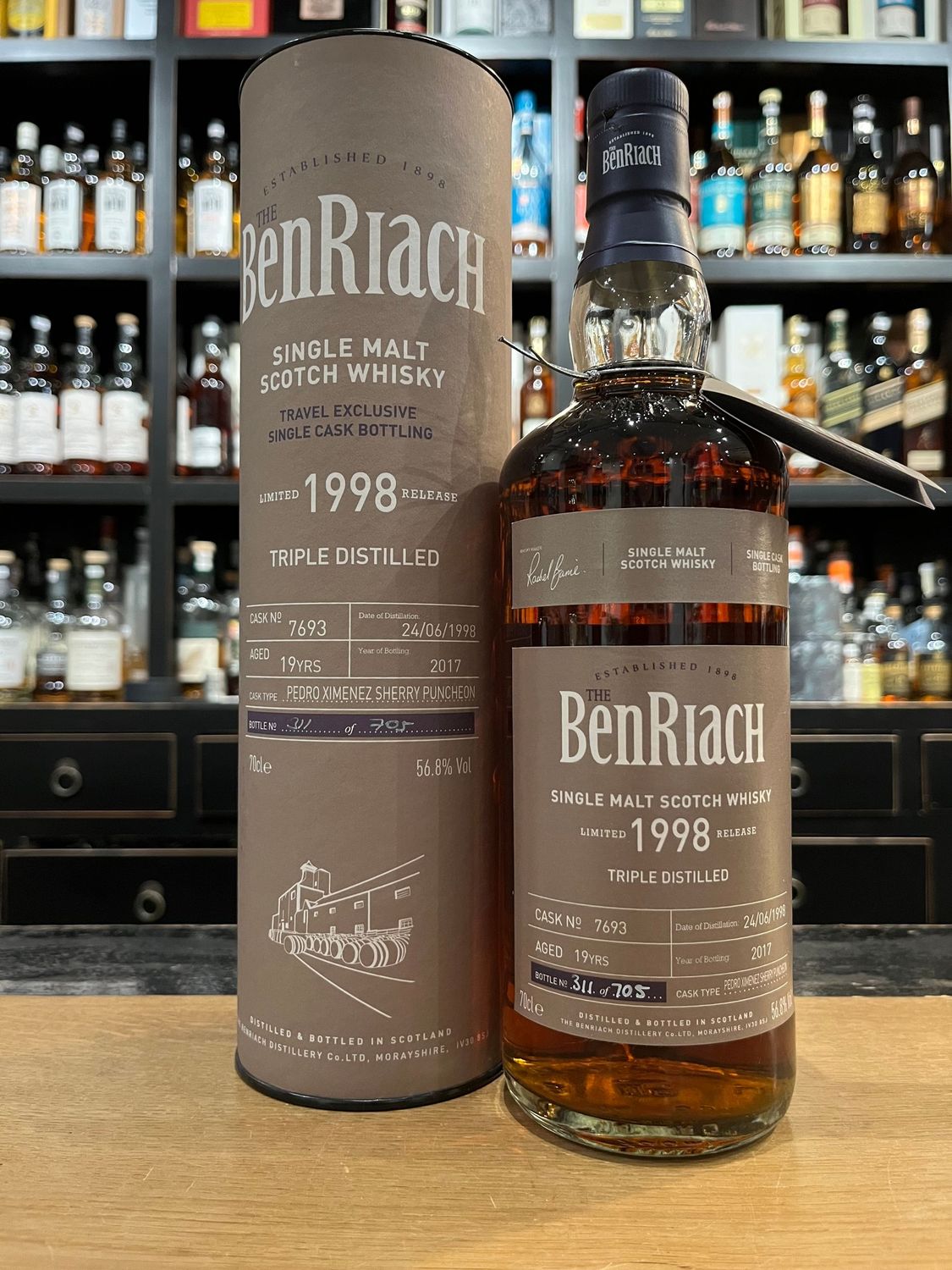 Benriach 19 Jahre PX-Sherry Puncheon Cask Bottling mit 0,7l und 56,8%