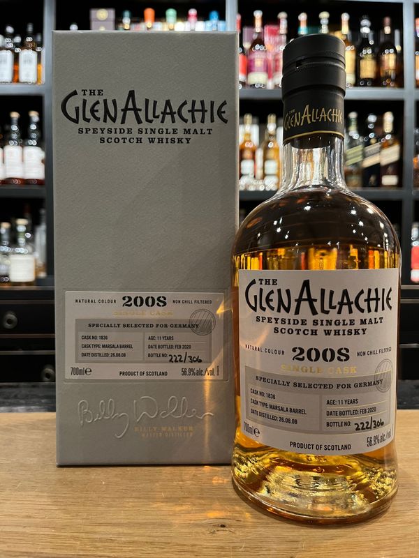 Glenallachie 11 Jahre 2008/2020 Marsala Single Cask mit 0,7l und 56,9% Glenallachie 11 Jahre 2008/2020 Marsala Single Cask mit 0,7l und 56,9%