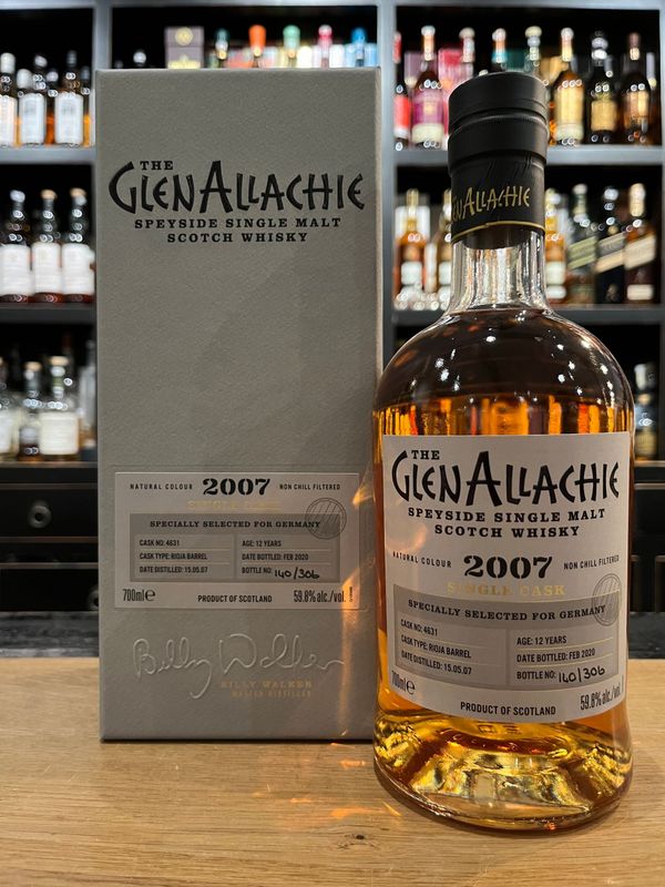 Glenallachie 12 Jahre 2007/2020 Rioja Barrel Cask mit 0,7l und 59,8% Glenallachie 12 Jahre 2007/2020 Rioja Barrel Cask mit 0,7l und 59,8%