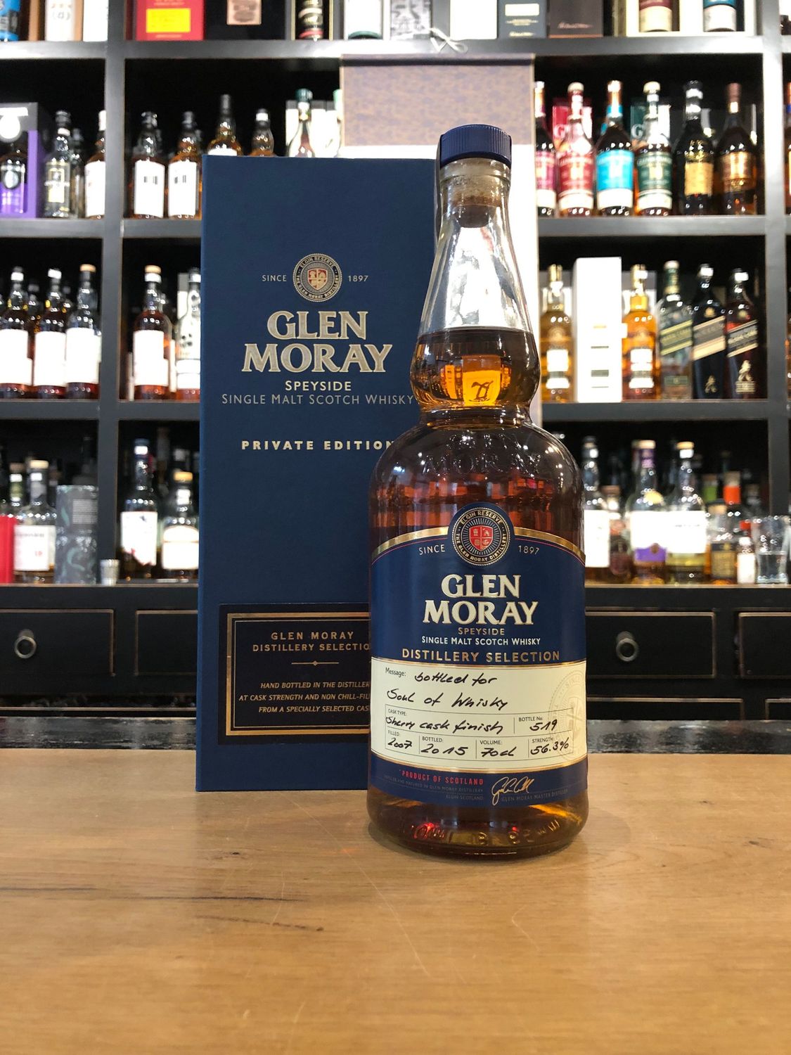 Glen Moray 8 Jahre Sherry Cask Finish mit 0,7l und 56,3%