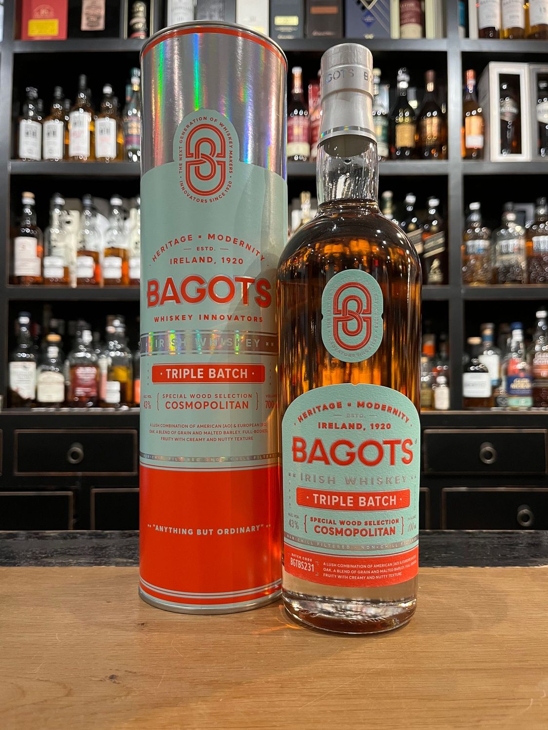 Bagots Irish Whiskey Triple Batch mit 0,7l und 43%