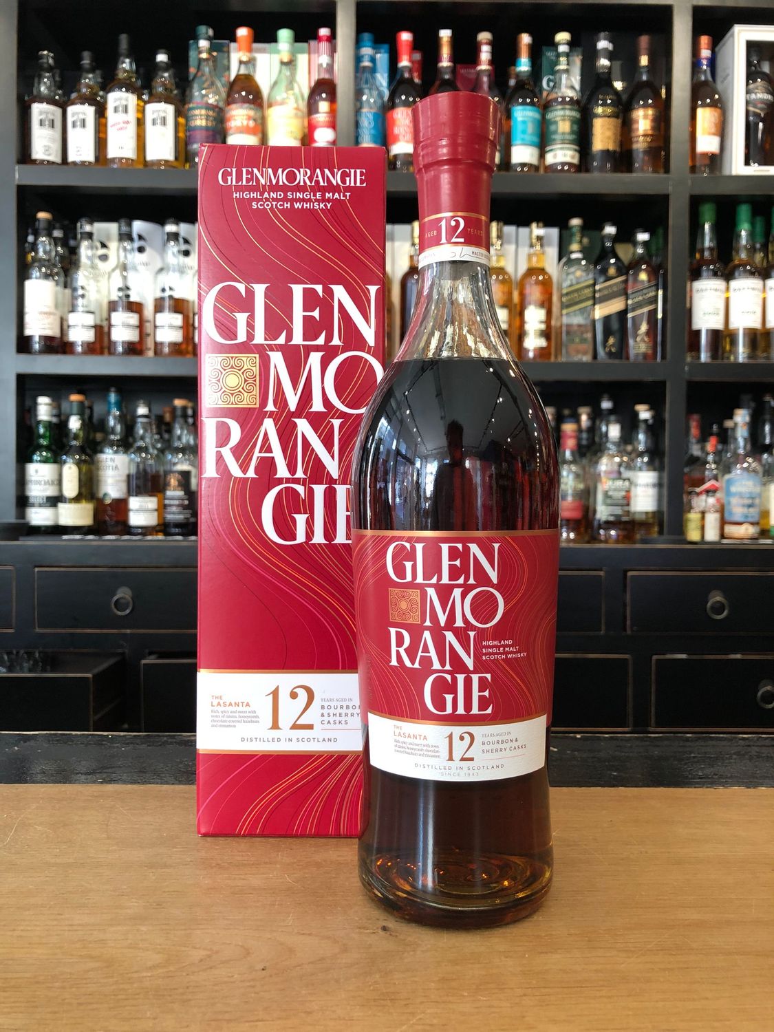 Glenmorangie Lasanta 12 Jahre mit 0,7 L und 43%.
