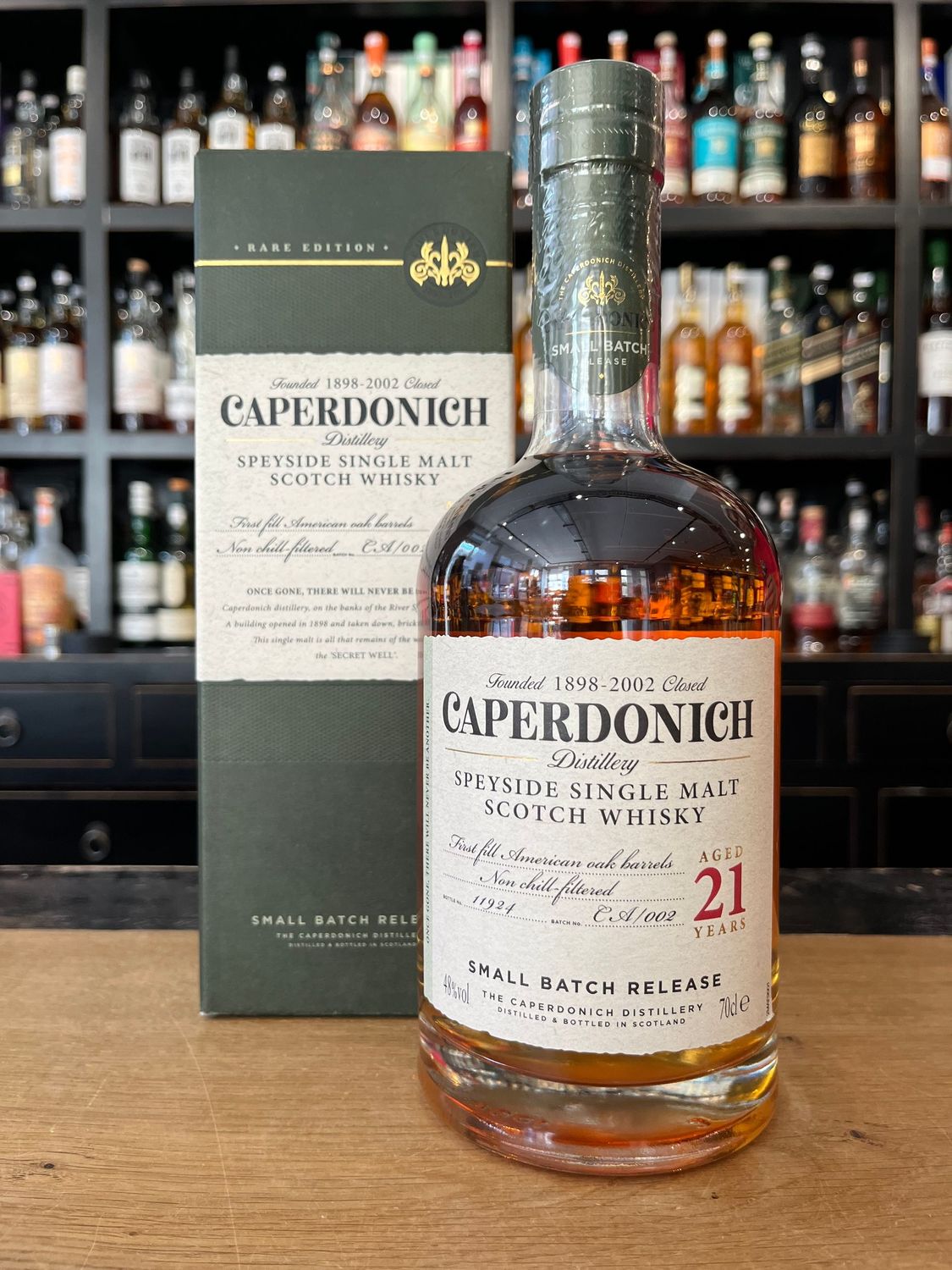 Caperdonich 21 Jahre Closed Distillery mit 0,7l und 48% eine Rarität