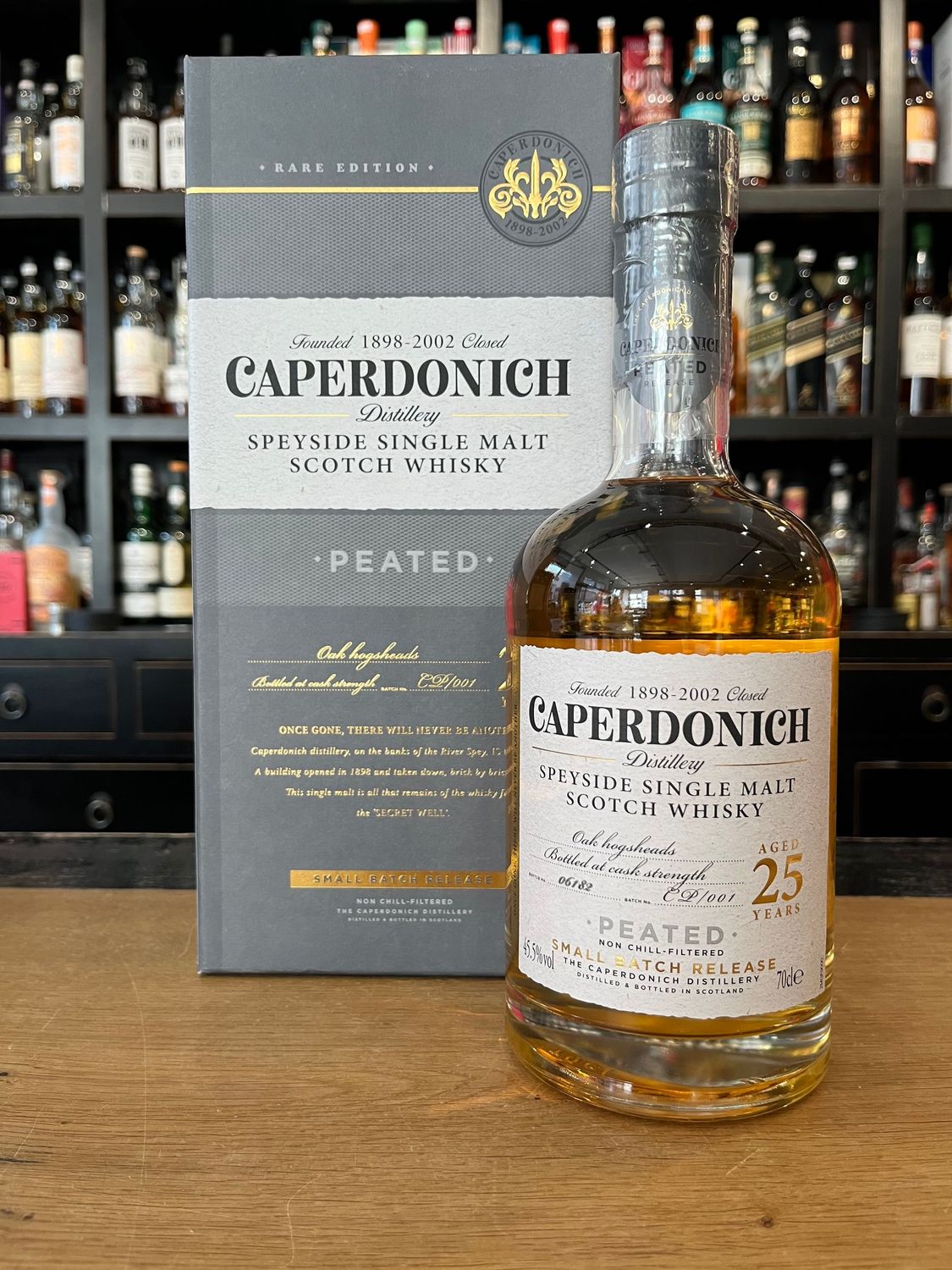 Caperdonich 25 Jahre Closed Distillery mit 0,7l und 45,5% eine Rarität