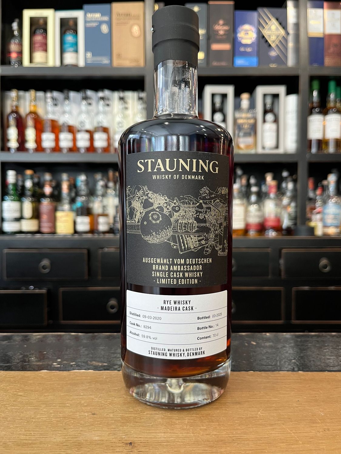 Stauning Rye Madeira Single Cask 5 Jahre mit 0,7l und 59,8%