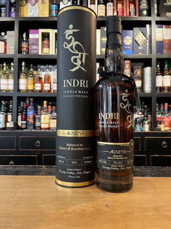 Indri Agneya Peated Indian Single Malt mit 0,7l und 46% Indri Agneya Peated Indian Single Malt mit 0,7l und 46%