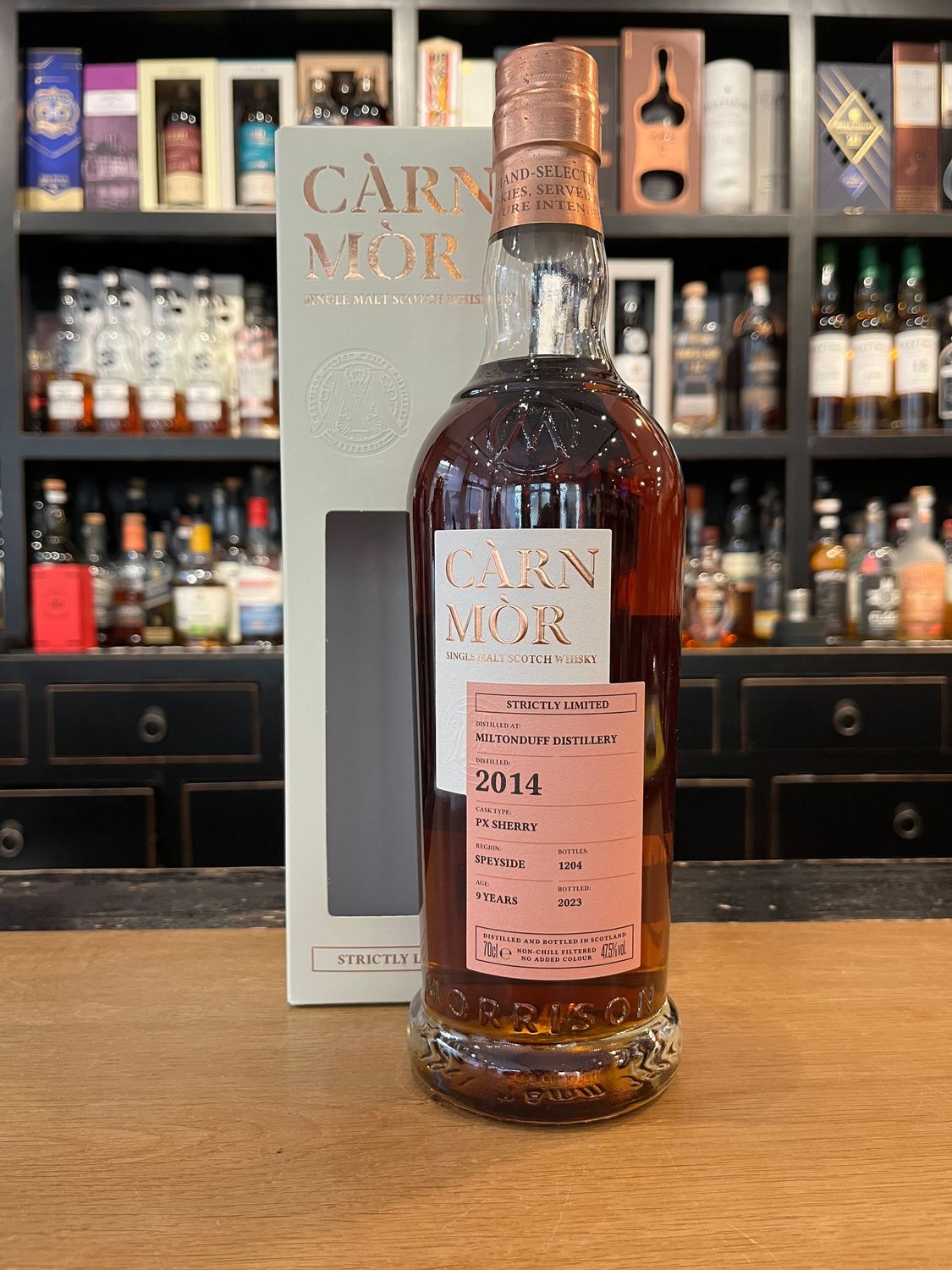 Miltonduff 9 Jahre Càrn Mòr Strictly Ltd mit 0,7l und 47,5%