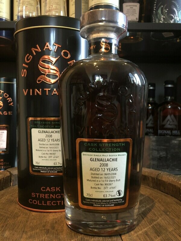 GlenAllachie 12 Jahre Signatory 2008/2021 mit 0,7L und 63,7%