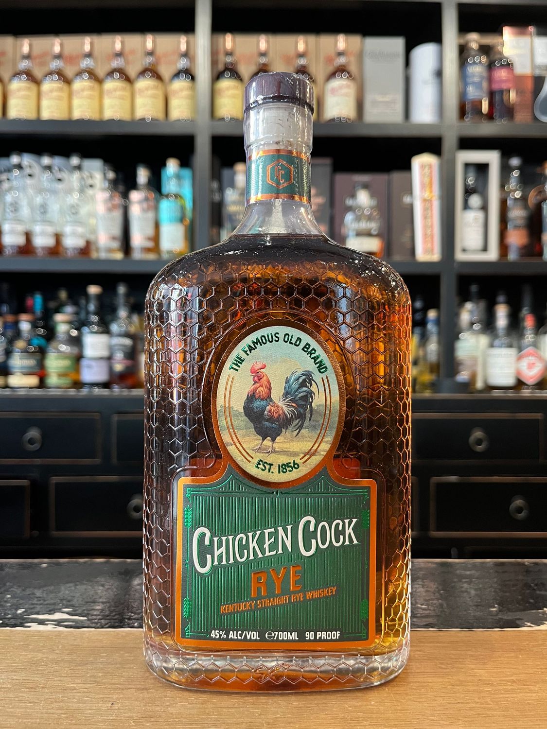 Chicken Cock Rye Whiskey mit 0,7L und 45%