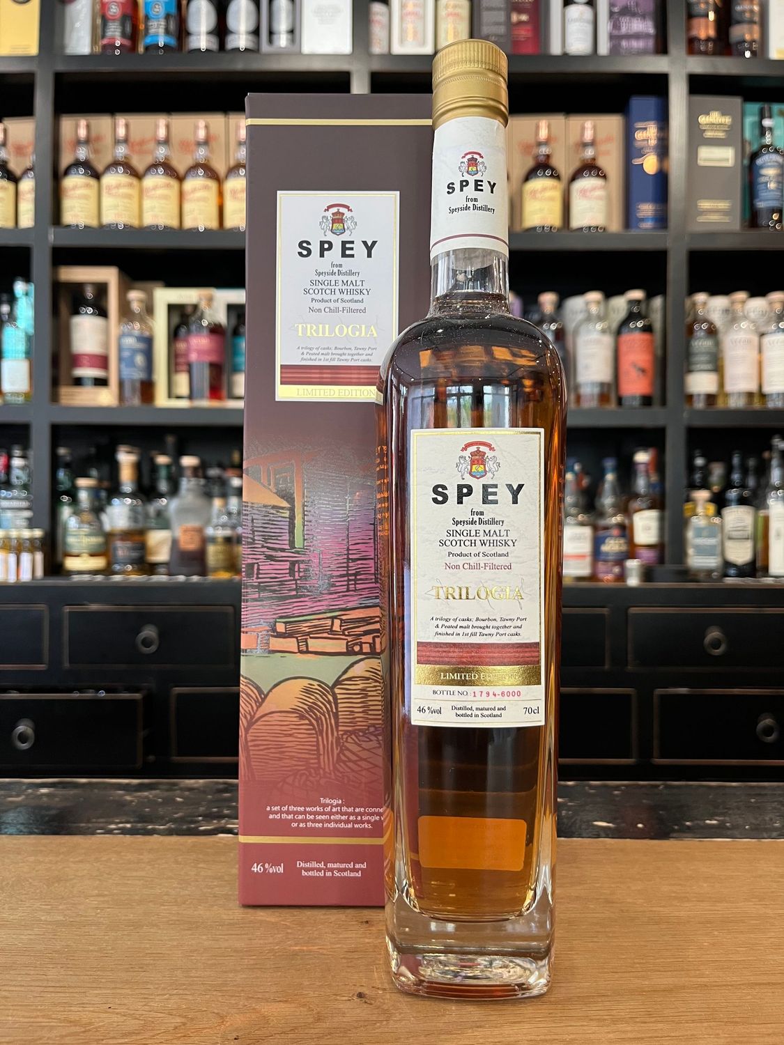 Spey Trilogia mit 0,7l und 46% Spey Trilogia mit 0,7l und 46%