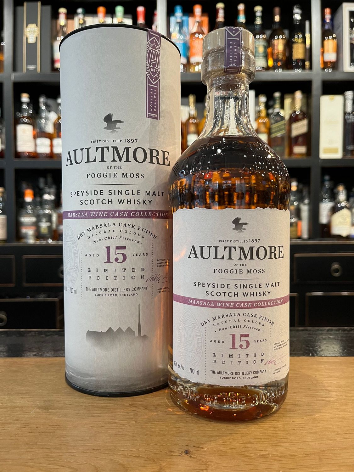 Aultmore 15 Jahre Dry Marsala Cask mit 0,7L und 46% Aultmore 15 Jahre Dry Marsala Cask mit 0,7L und 46%