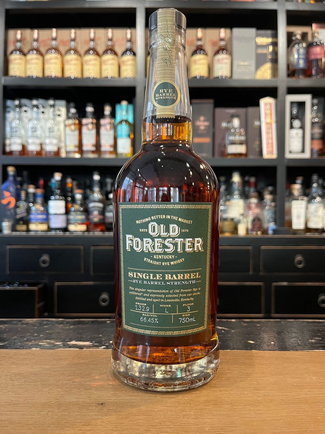 Old Forester Single Barrel Rye mit 0,7L und 66,45%