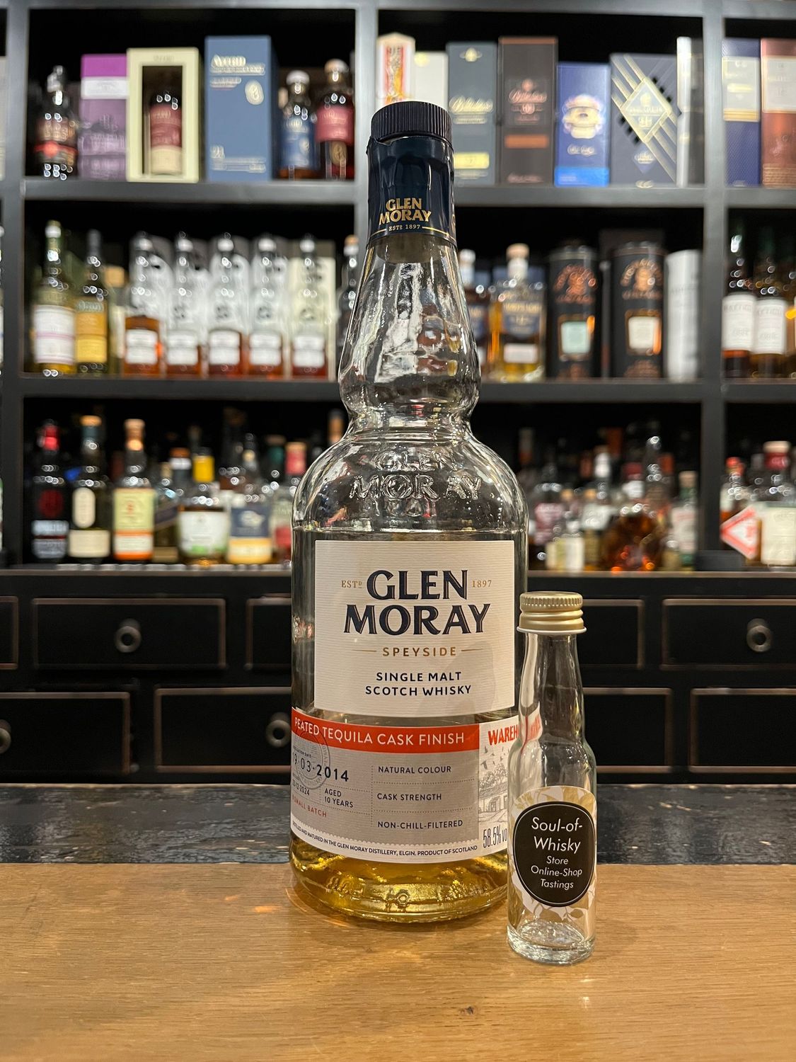 Glen Moray Tequila Cask Peated Sample mit 2cl und 58,5% Glen Moray Tequila Cask Peated Sample mit 2cl und 58,5%