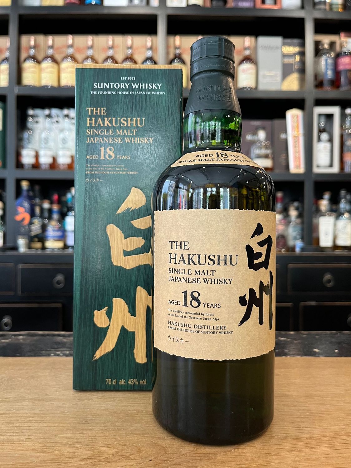 Hakushu 18 Jahre mit 0,7L und 43%