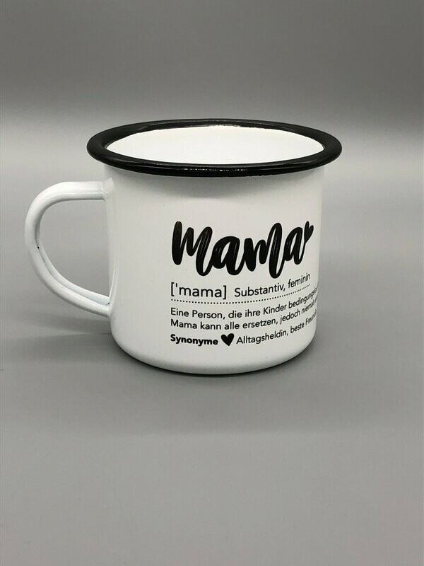 Emaille Tasse 'Mama'