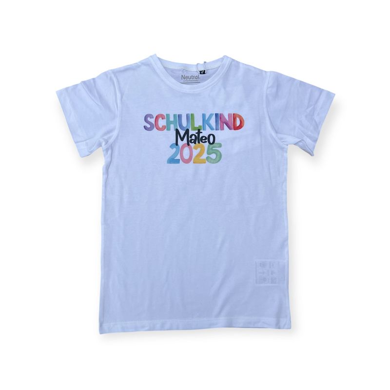 SCHULKIND T-SHIRT PERSONALISIERT (Weiß/Bunt) SCHULKIND T-SHIRT PERSONALISIERT (Weiß/Bunt)