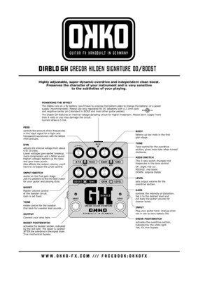 ギター OKKO DIABLO GH Gregor Hilden Signature DIABLO GH Signature
