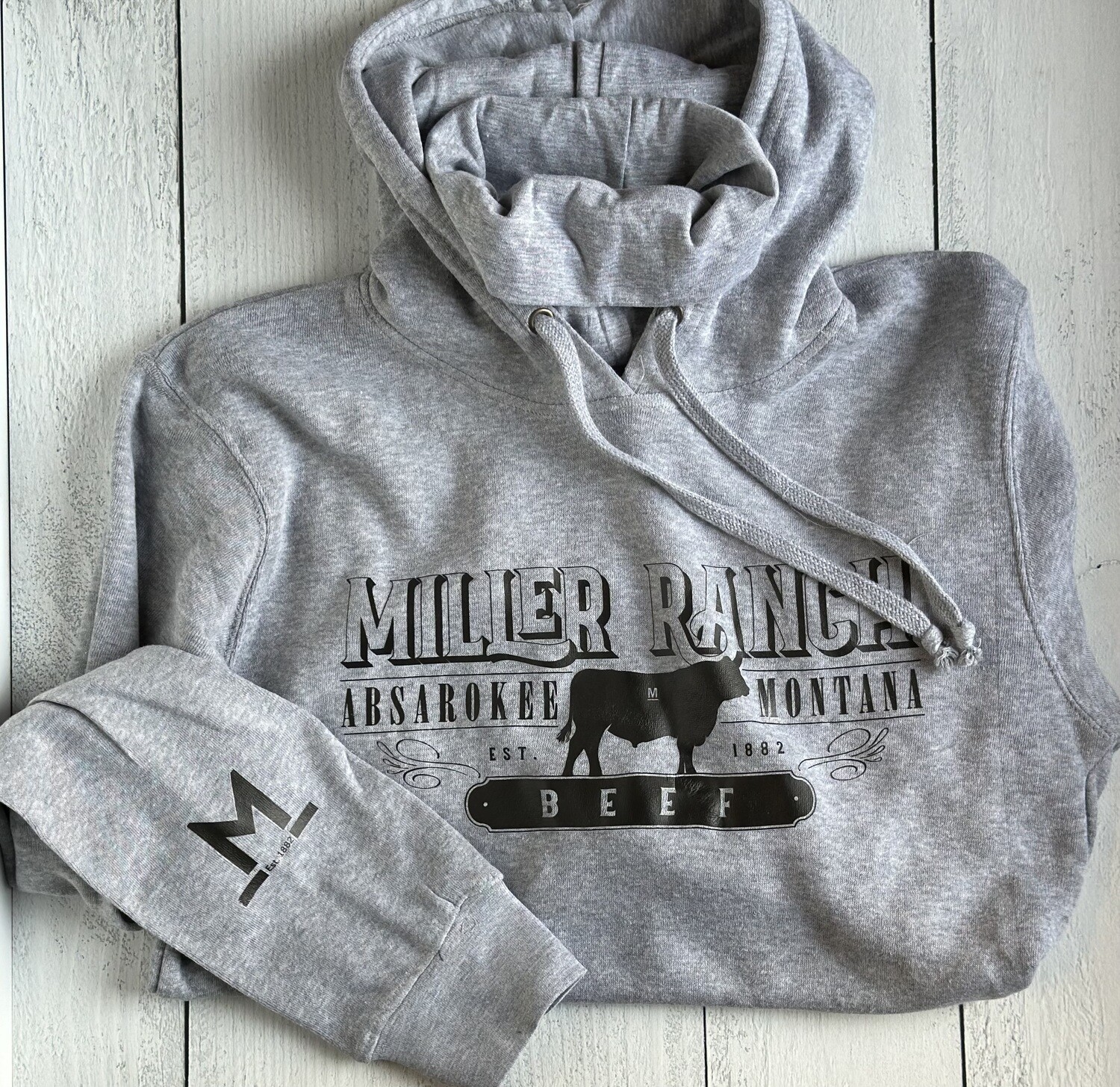 Miller Ranch Beef Grey Gator Hoodie, Size: XX Large