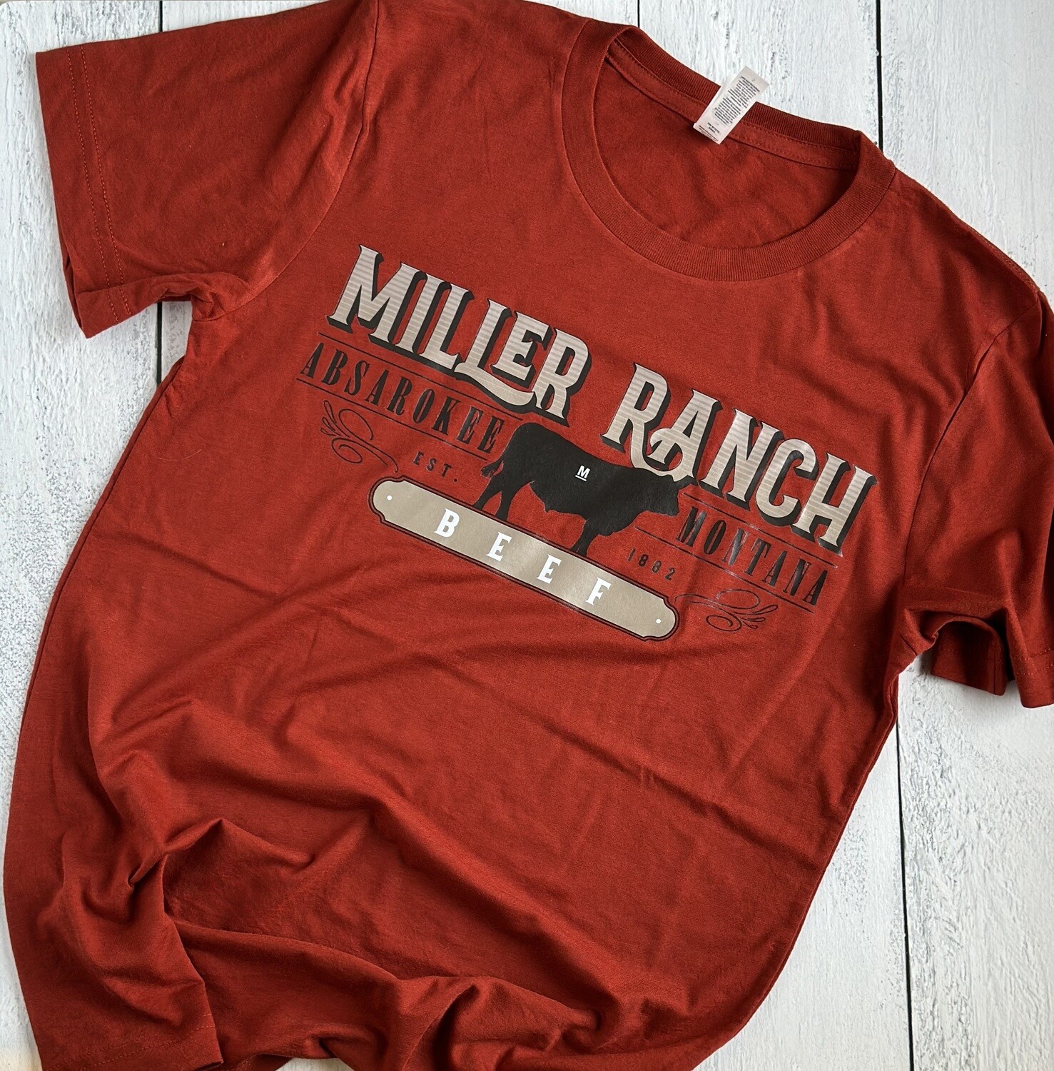 Miller Ranch Beef Rust T-Shirt, Size: XX Large