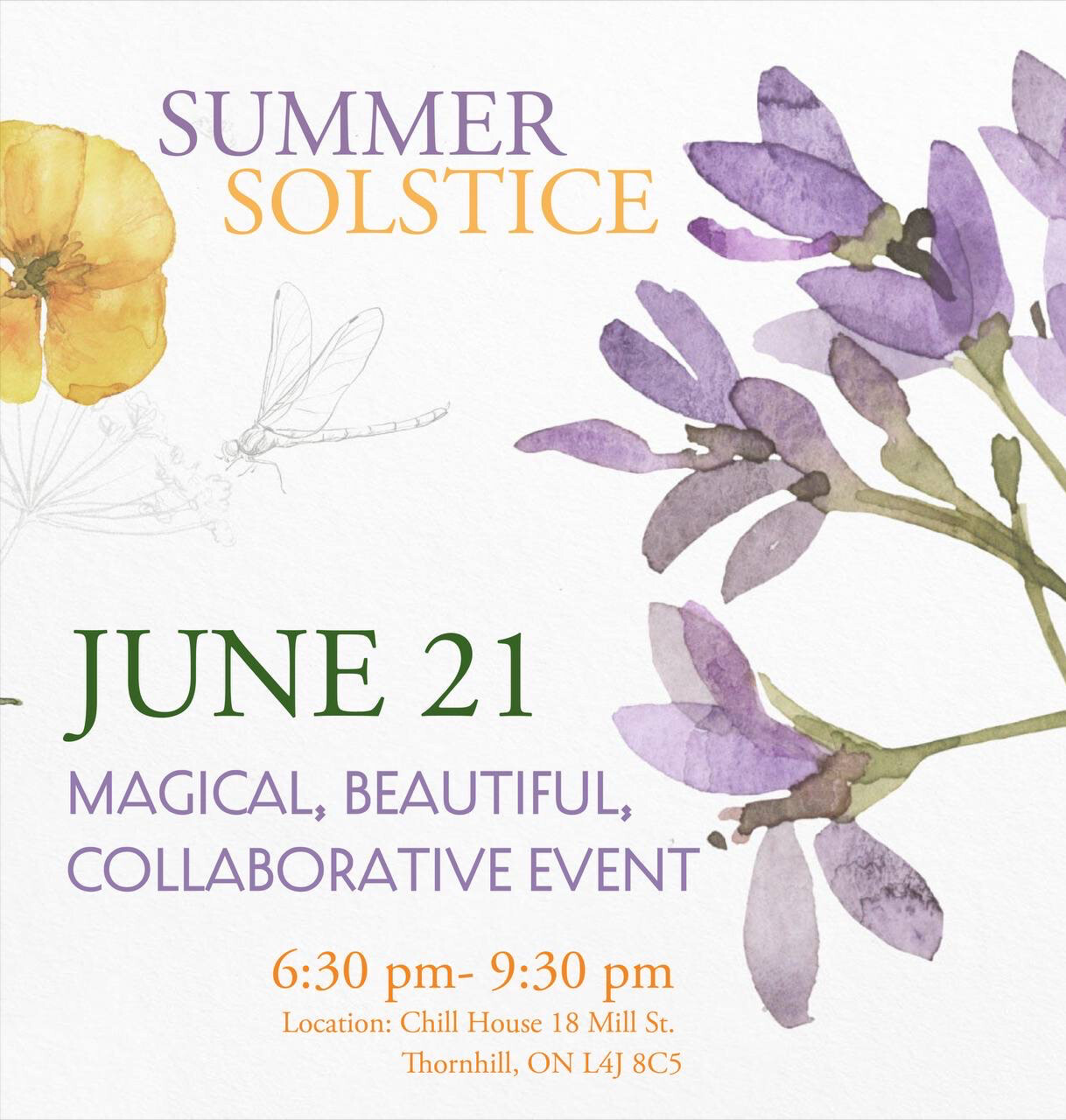 SOLD OUT ***Summer Solstice Event - June 21