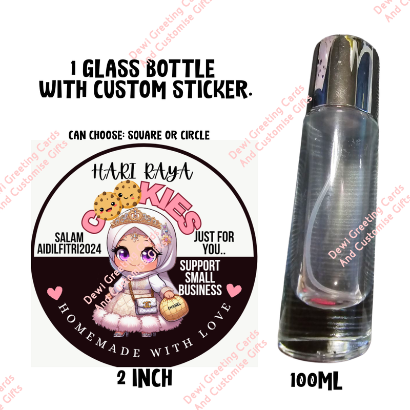Customise 1 Piece Sticker(2&quot;) With 1 Piece Perfume Bottle (100ml)