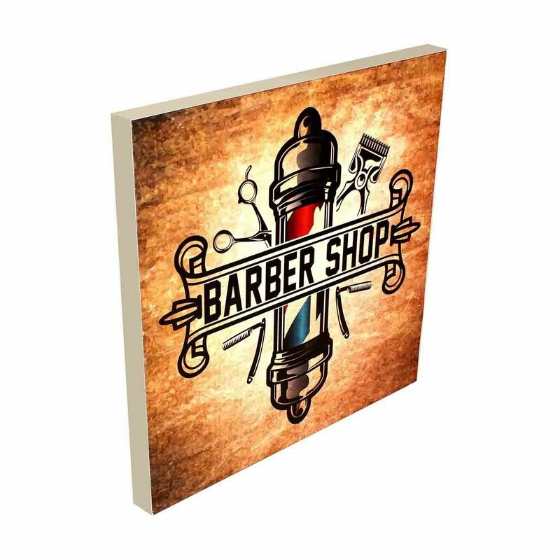 Beleuchteter Textilspannrahmen Barbershop