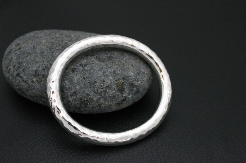 Oval Hammered Bangle