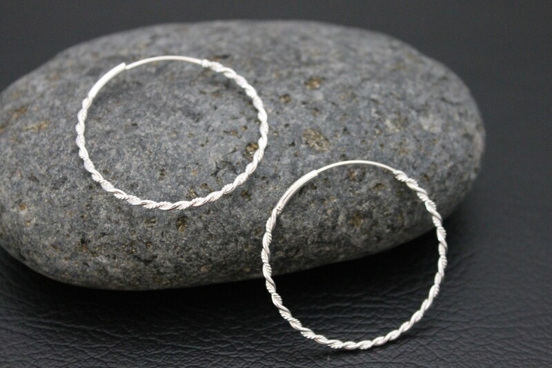 Earrings - Twisted Hoops