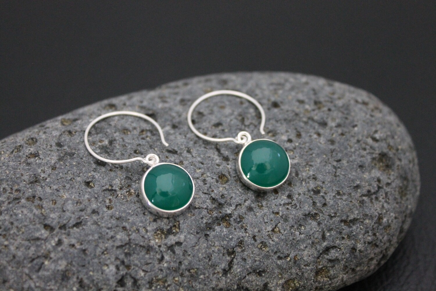 Earrings - Green Onyx