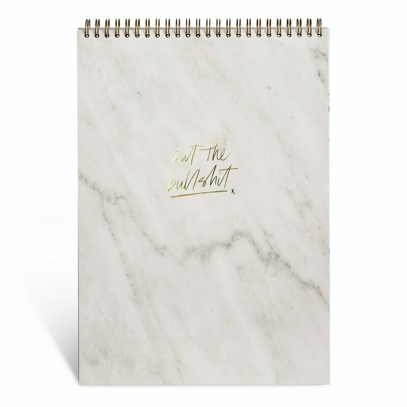 Notepad Cut the Bullshit 'White Marble'