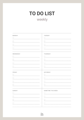 Insidr To Do List 'Weekly'