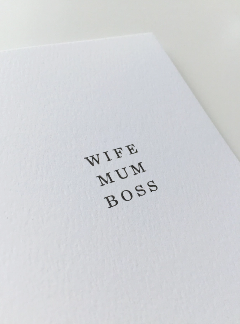 'Wife, Mum, Boss' card