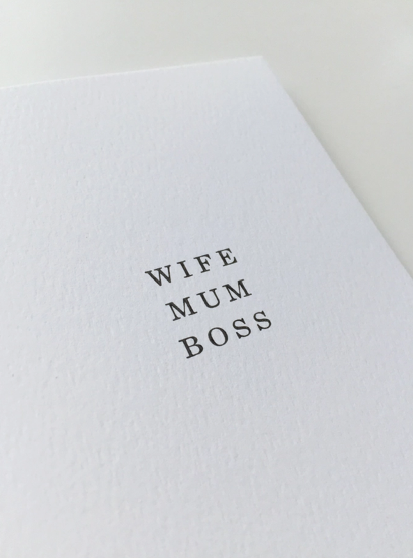 'Wife, Mum, Boss' card